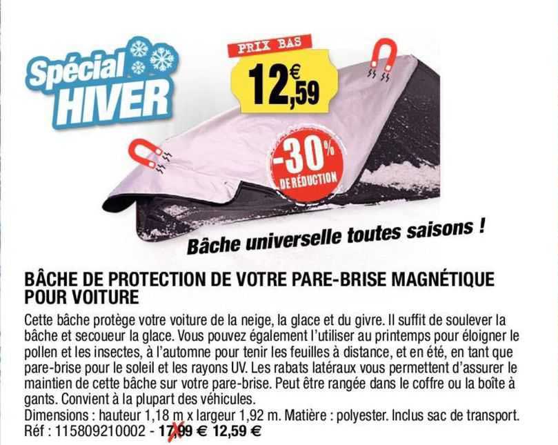 bâche de protection de votre pare-brise magnétique pour voiture