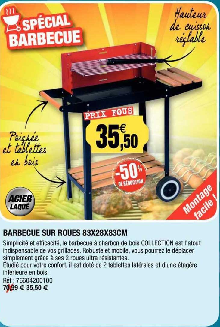 Barbecue Sur Roues 83 X 28 X 83 Cm