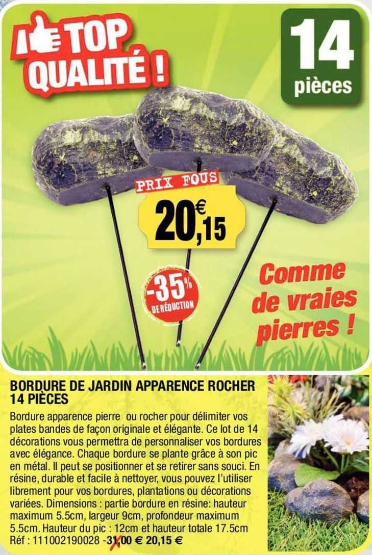 bordure de jardin apparence rocher 14 pièces