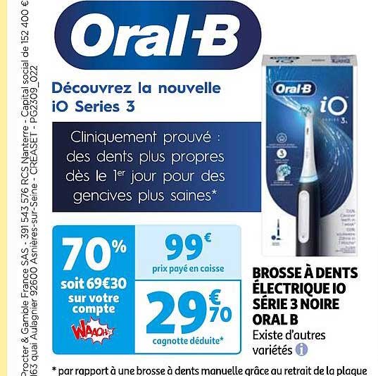 brosse à dents électrique io série 3 noire oral b