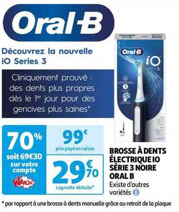 brosse à dents électrique io série 3 noire oral b