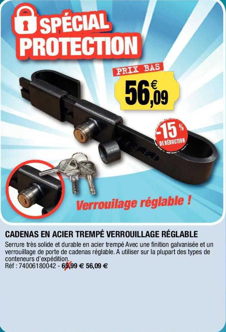 cadenas en acier trempé verrouillage réglable
