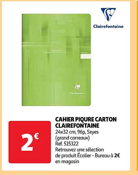 Cahier Piqure Carton Clairefontaine