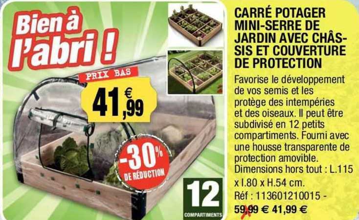 carré potager mini-serre de jardin avec châssis et couverture de protection