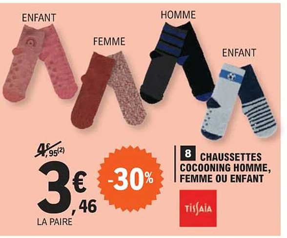 chaussettes cocooning homme, femme ou enfant tissaia