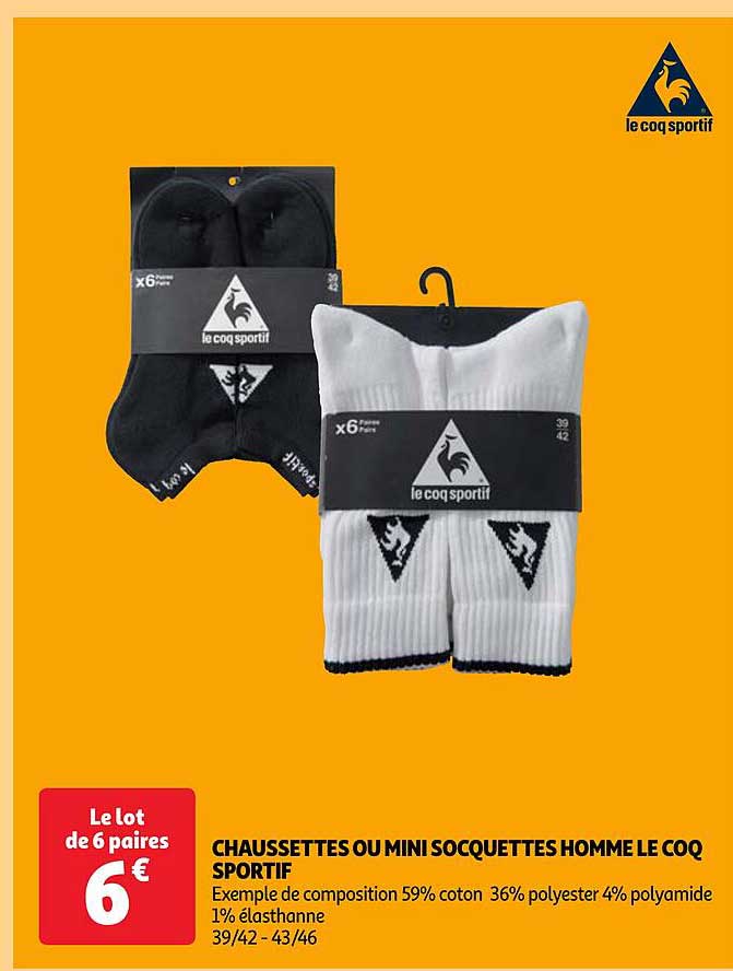 chaussettes ou mini socquettes homme le coq sportif