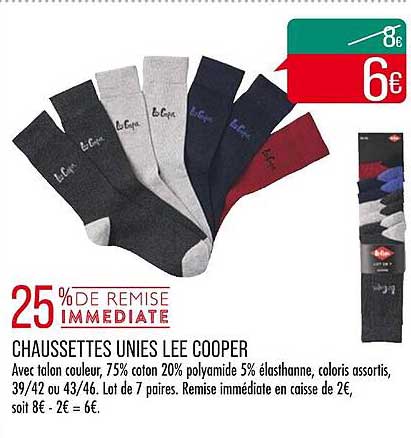 chaussettes unies lee cooper