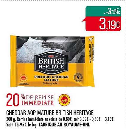cheddar aop mature british heritage