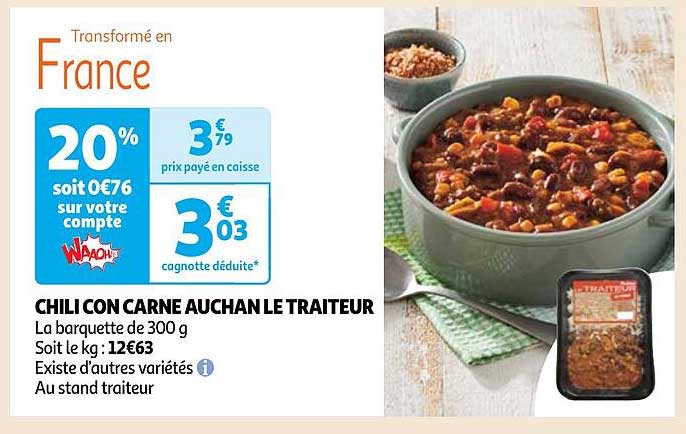 chili con carne auchan le traiteur