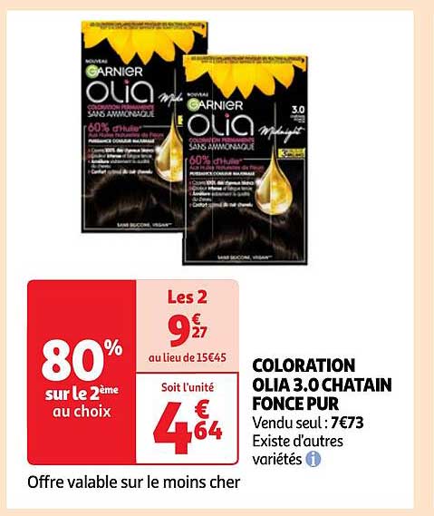 coloration olia 3.0 châtain fonce pur