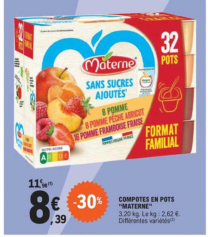 compotes en pots "materne"