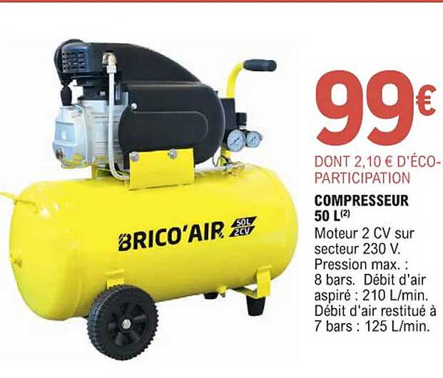 compresseur 50 l brico'air