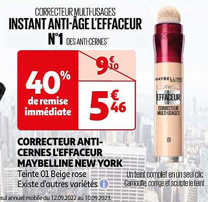 correcteur anti-cernes l'effaceur maybelline new york