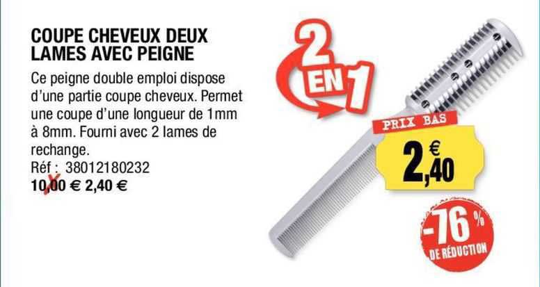 coupe cheveux deux lames avec peigne