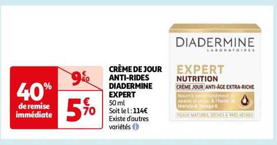 crème de jour anti-rides diadermine expert