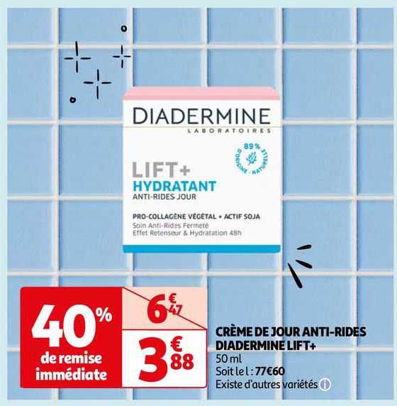 crème de jour anti-rides diadermine lift+
