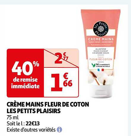 crème mains fleur de coton les petits plaisirs