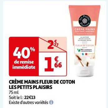 crème mains fleur de coton les petits plaisirs