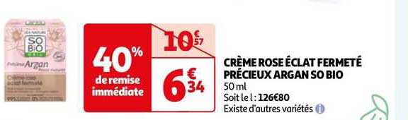 crème rose éclat fermeté précieux argan so bio