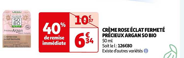 crème rose éclat fermeté précieux argan so bio