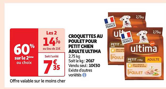 Croquettes Au Poulet Pour Petit Chien Adulte Ultima