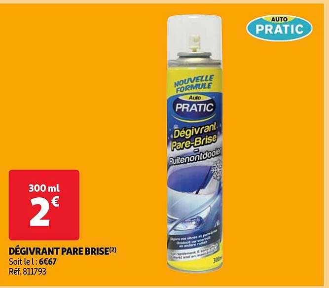 dégivrant pare brise auto pratic