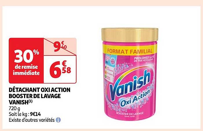 détachant oxi action booster de lavage vanish