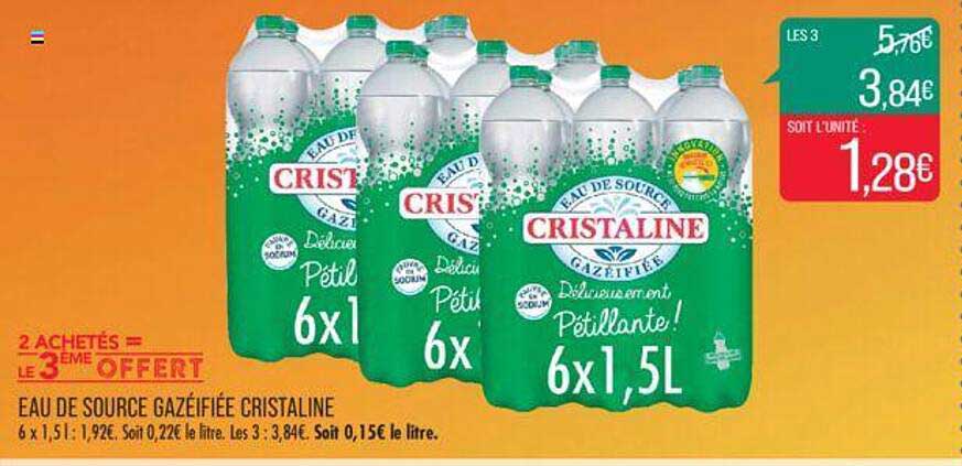 eau de source gazéifiée cristaline