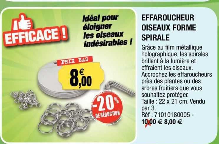 effaroucheur oiseaux forme spiral