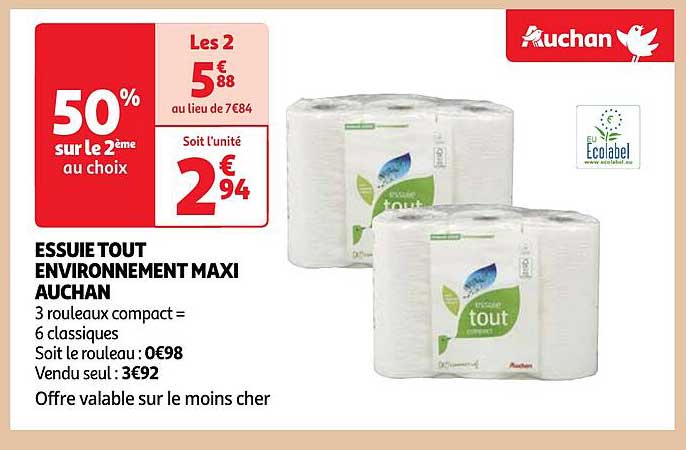 essuie tout environnement maxi auchan
