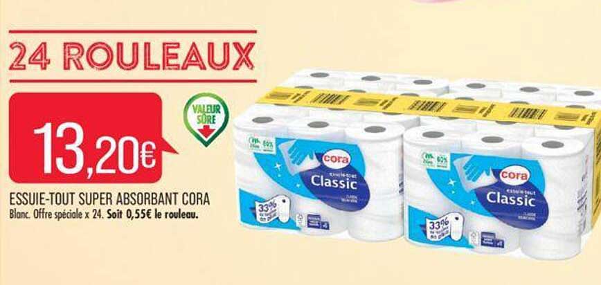 essuie-tout super absorbant cora