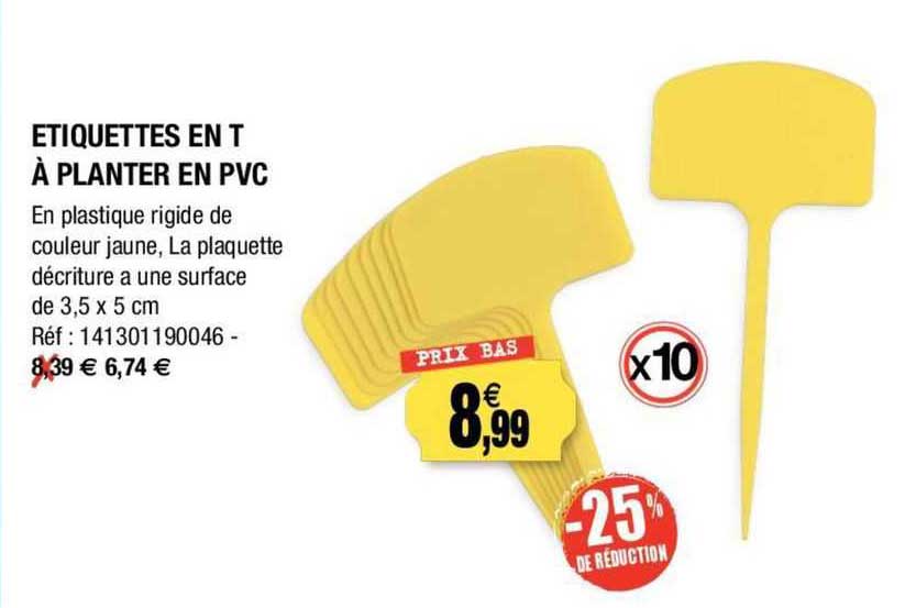 étiquettes en t à planter en pvc