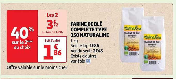 farine de blé complète type 150 naturaline