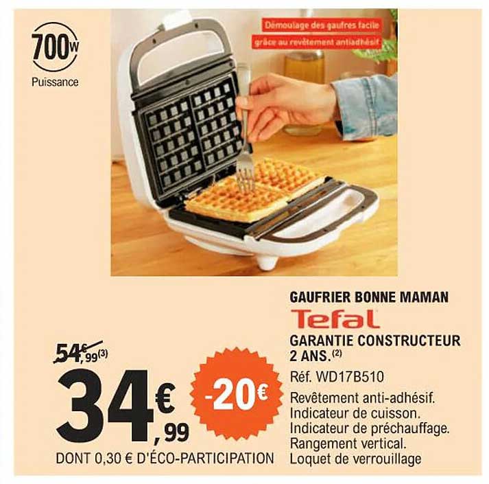 gaufrier bonne maman tefal