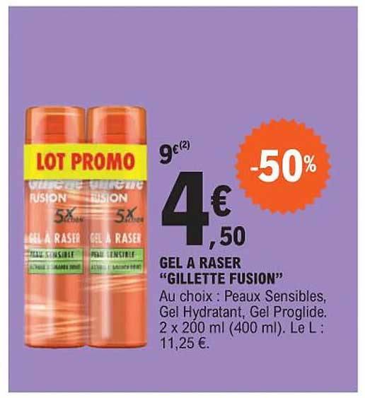 gel à raser "gillette fusion"