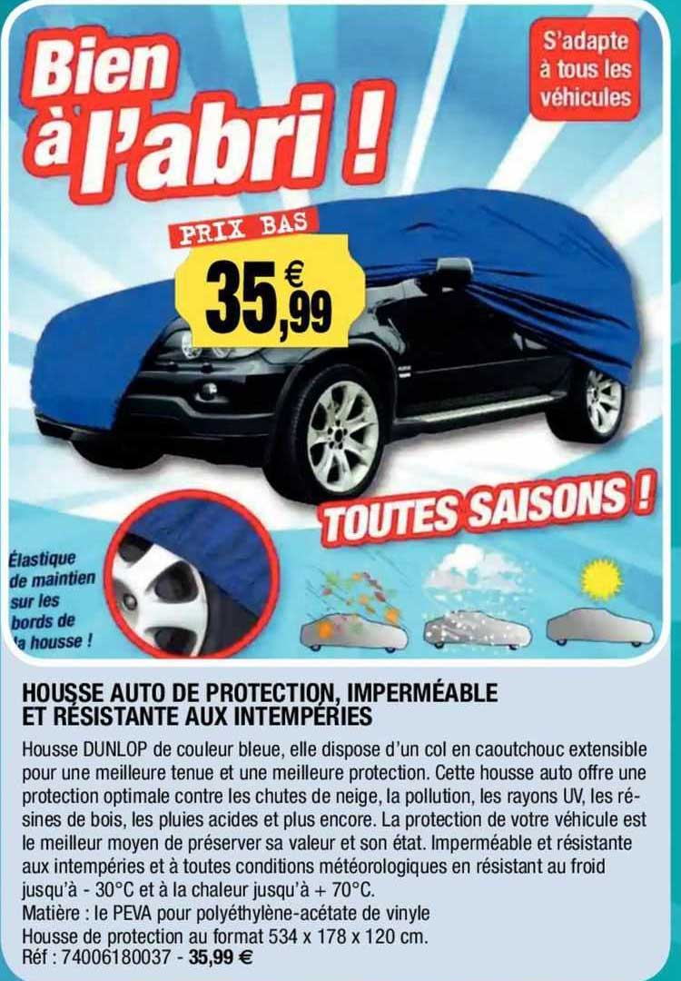 housse auto de protection, imperméable et résistante aux intempéries