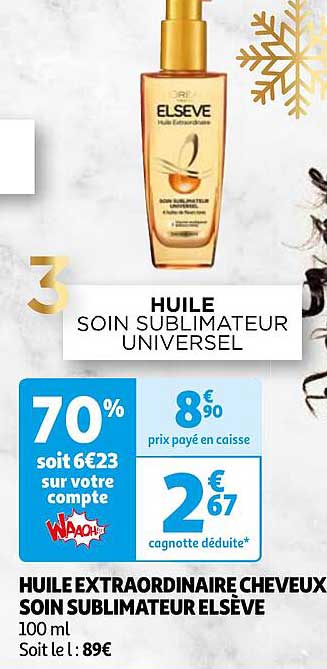 huile extraordinaire cheveux soin sublimateur elsève