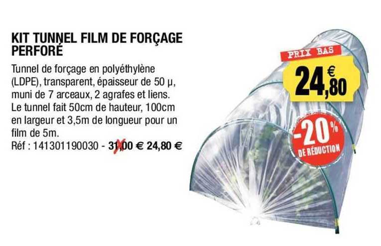 kit tunnel film de forçage perforé