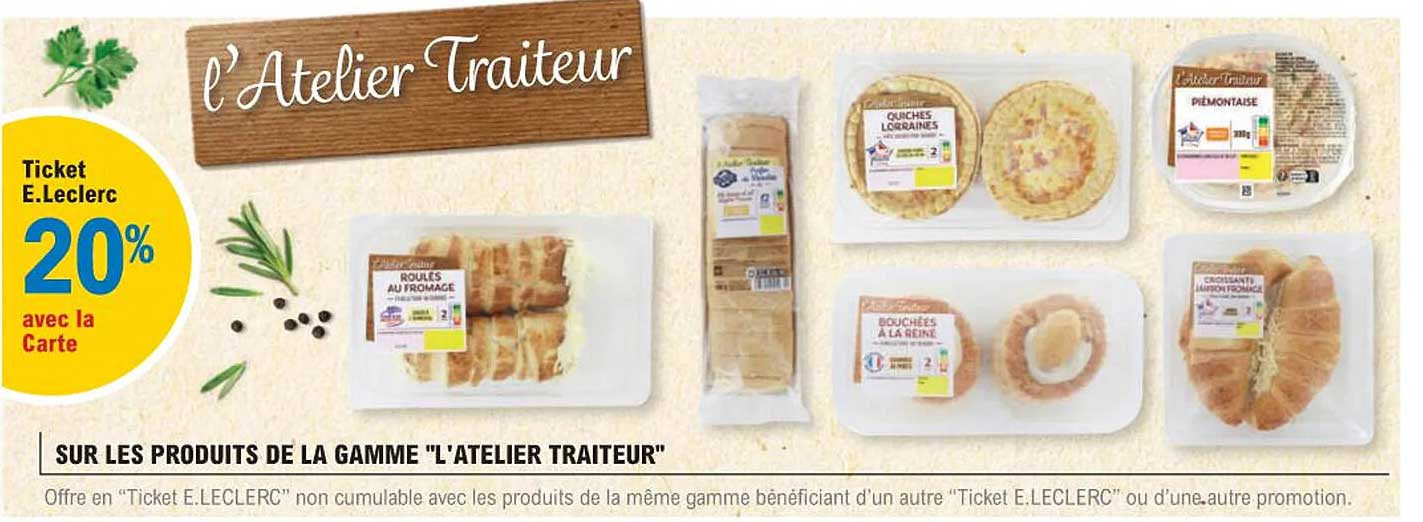 la gamme "l'atelier traiteur"