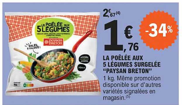 la poêlée aux 5 légumes surgelée "paysan breton"