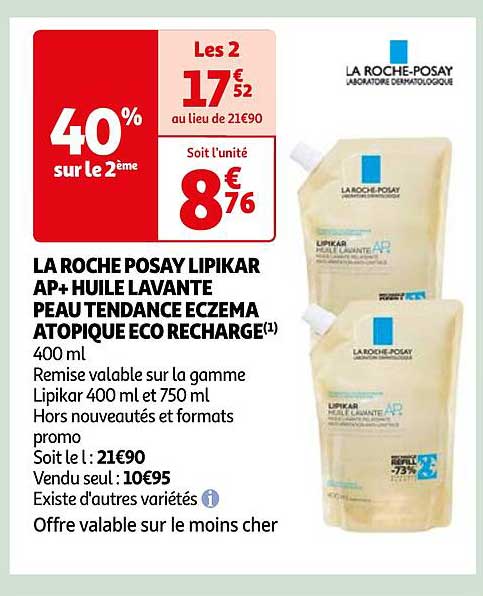la roche posay lipikar ap+ huile lavante peau tendance eczema atopique éco recharge