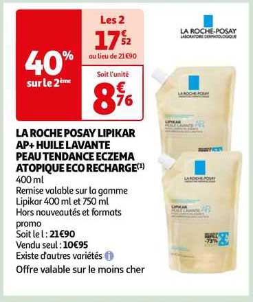 la roche posay lipikar ap+ huile lavante peau tendance eczema atopique recharge