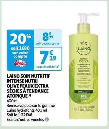 laino soin nutritif intense nutri olive peaux extra sèches à tendance atopique