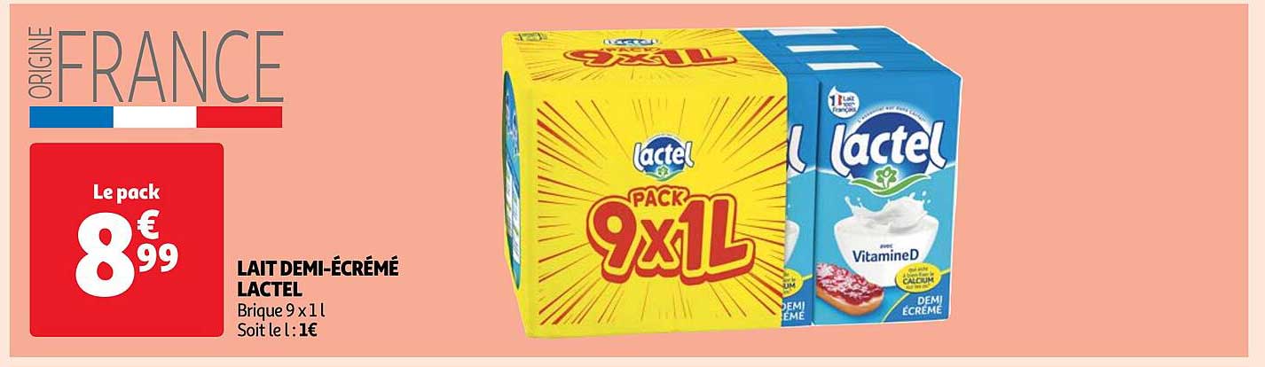 lait demi-écrémé lactel