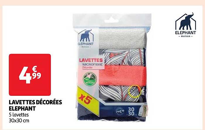 lavettes décorées éléphant