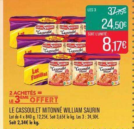 le cassoulet mitonné william saurin