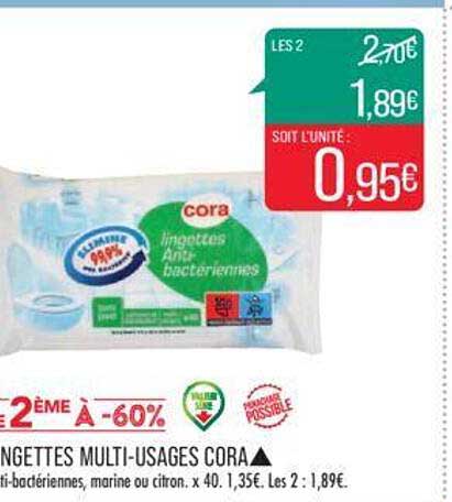 lingettes multi-usages cora