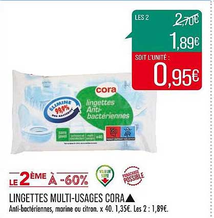 lingettes multi-usages cora