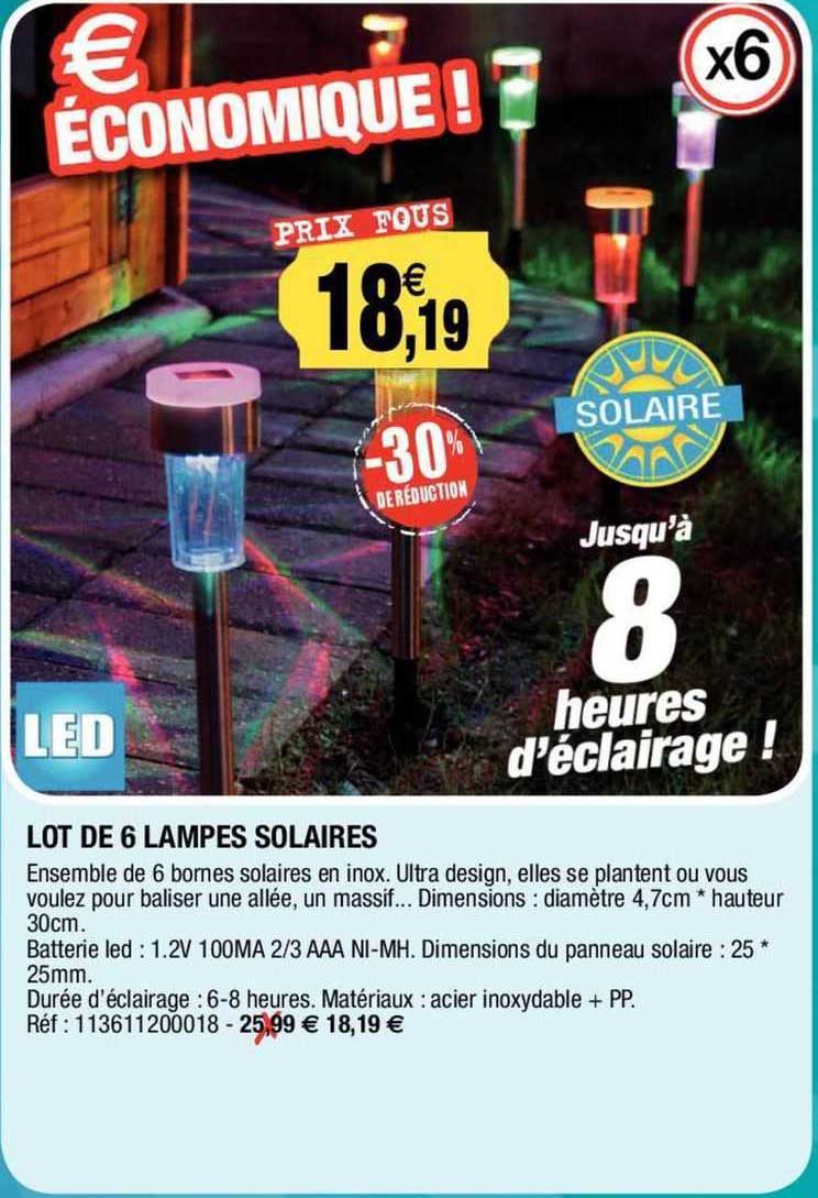 Lot De 6 Lapes Solaires