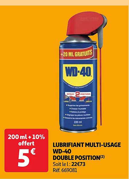 lubrifiant multi-usage wd-40 double position